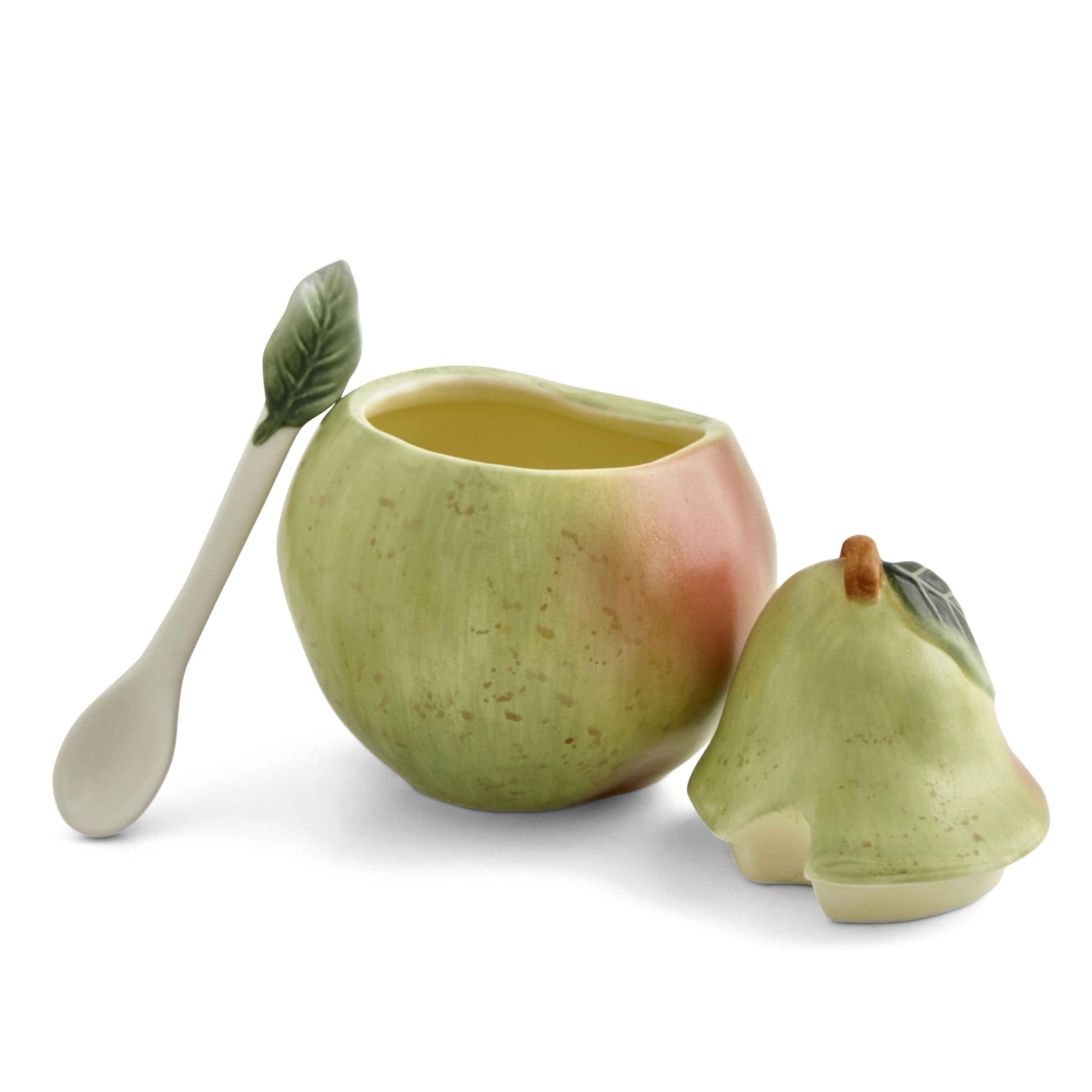 Nature's Bounty Figural Sugar Bowl with Spoon (Pear) image number null